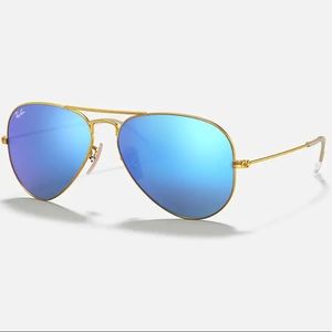Ray- Ban Aviator Blue Flash Lenses